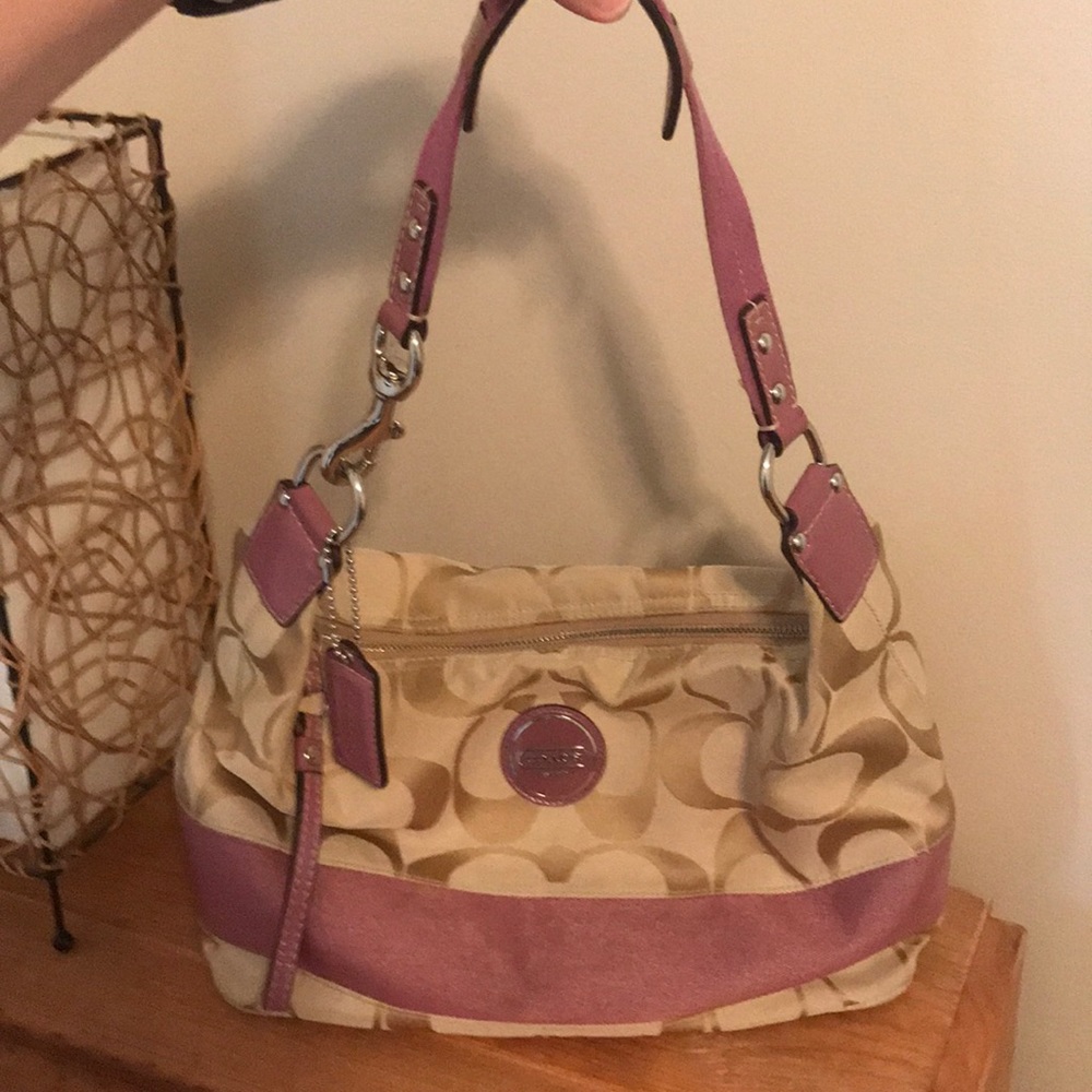 Coach signature stripe hobo should bag EUC